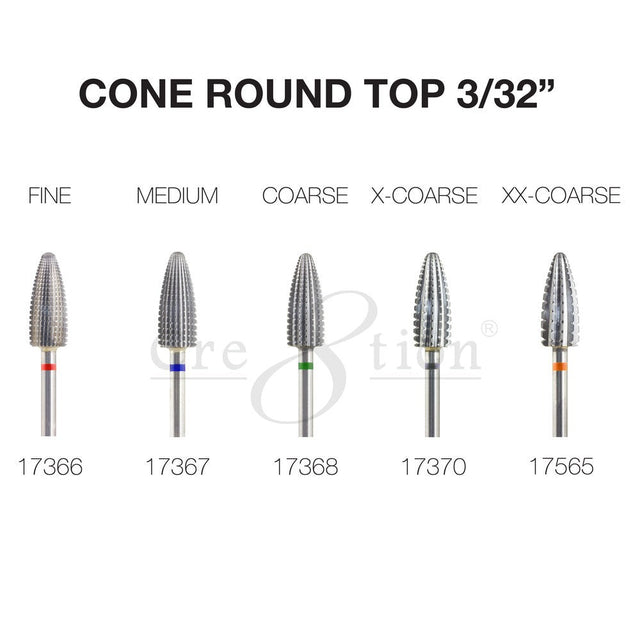 Cone Round Top Nail Filing Bit 3/32"