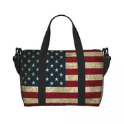 Custom Vintage American Flag Tote Bag