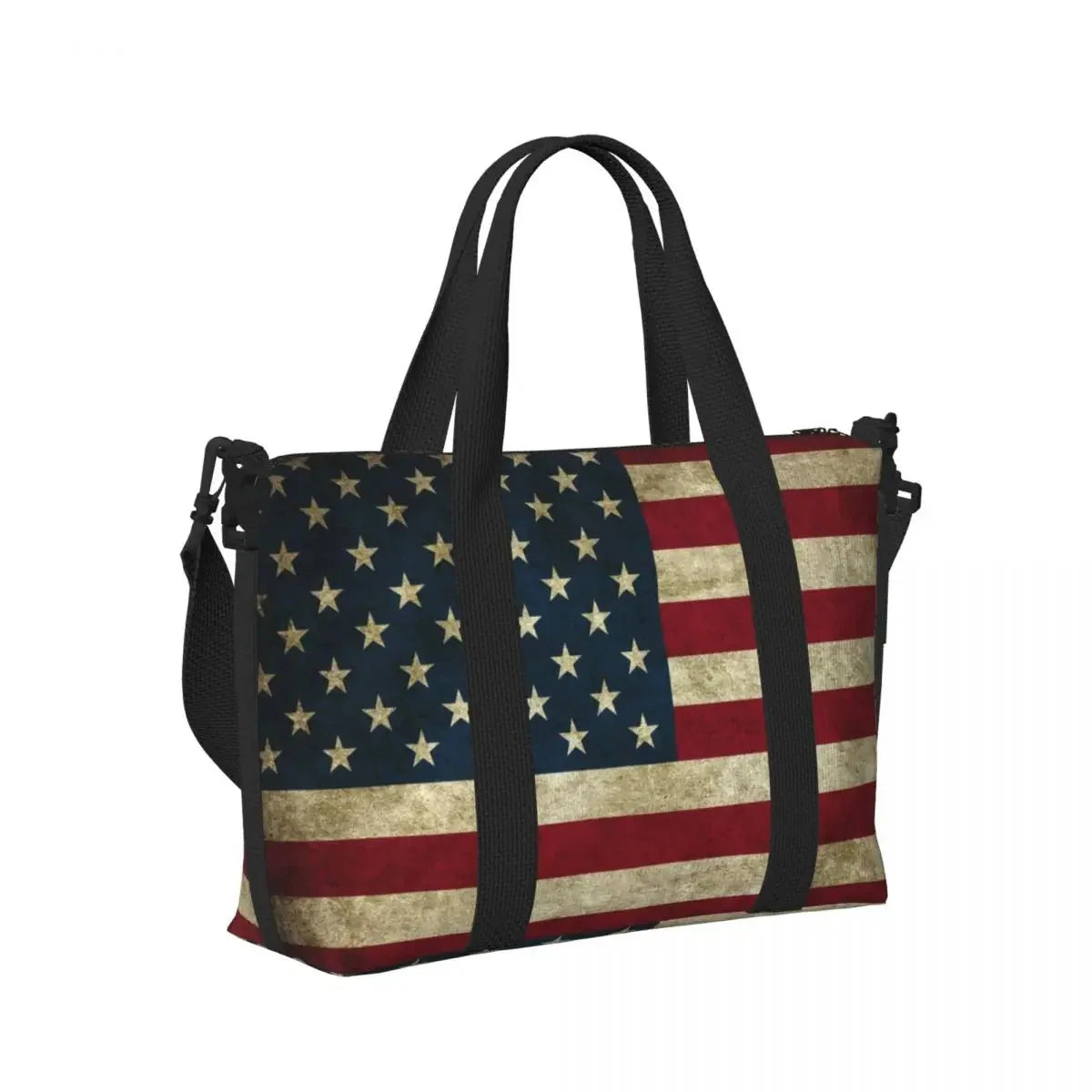 Custom Vintage American Flag Tote Bag