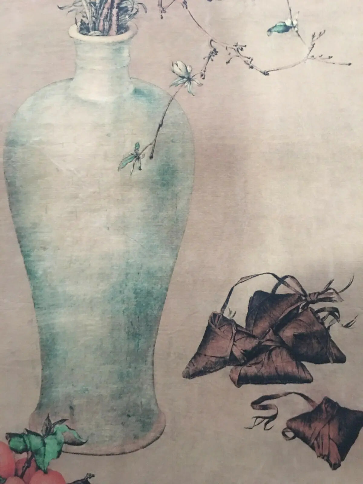 Vintage Chinese Scroll After Lang Shining & Wu Ruitu – Rice Paper Hanging Painting