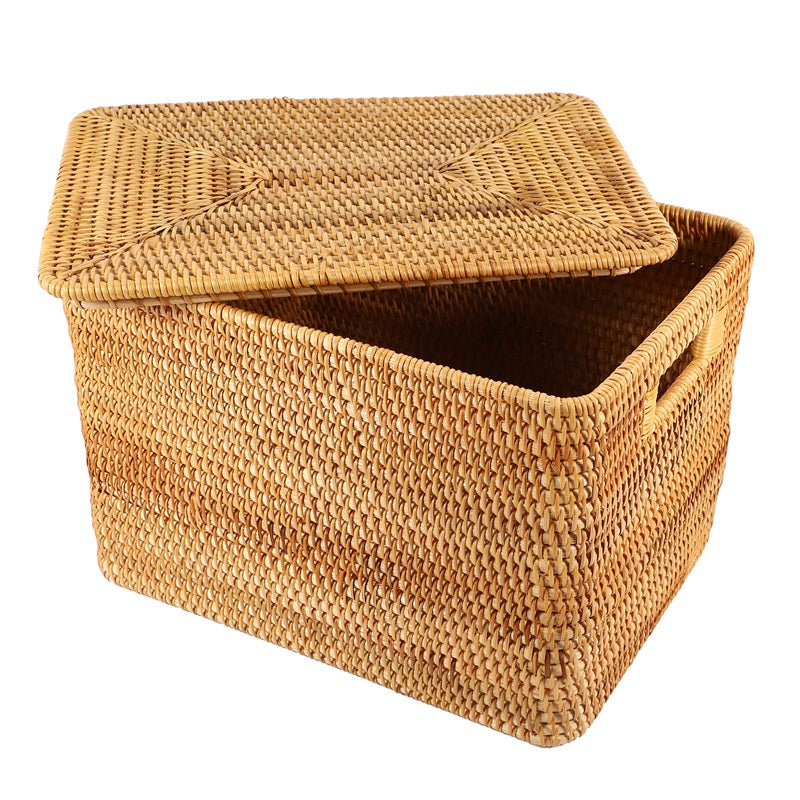Handmade Vietnamese Rattan Storage Basket – Natural Organizer