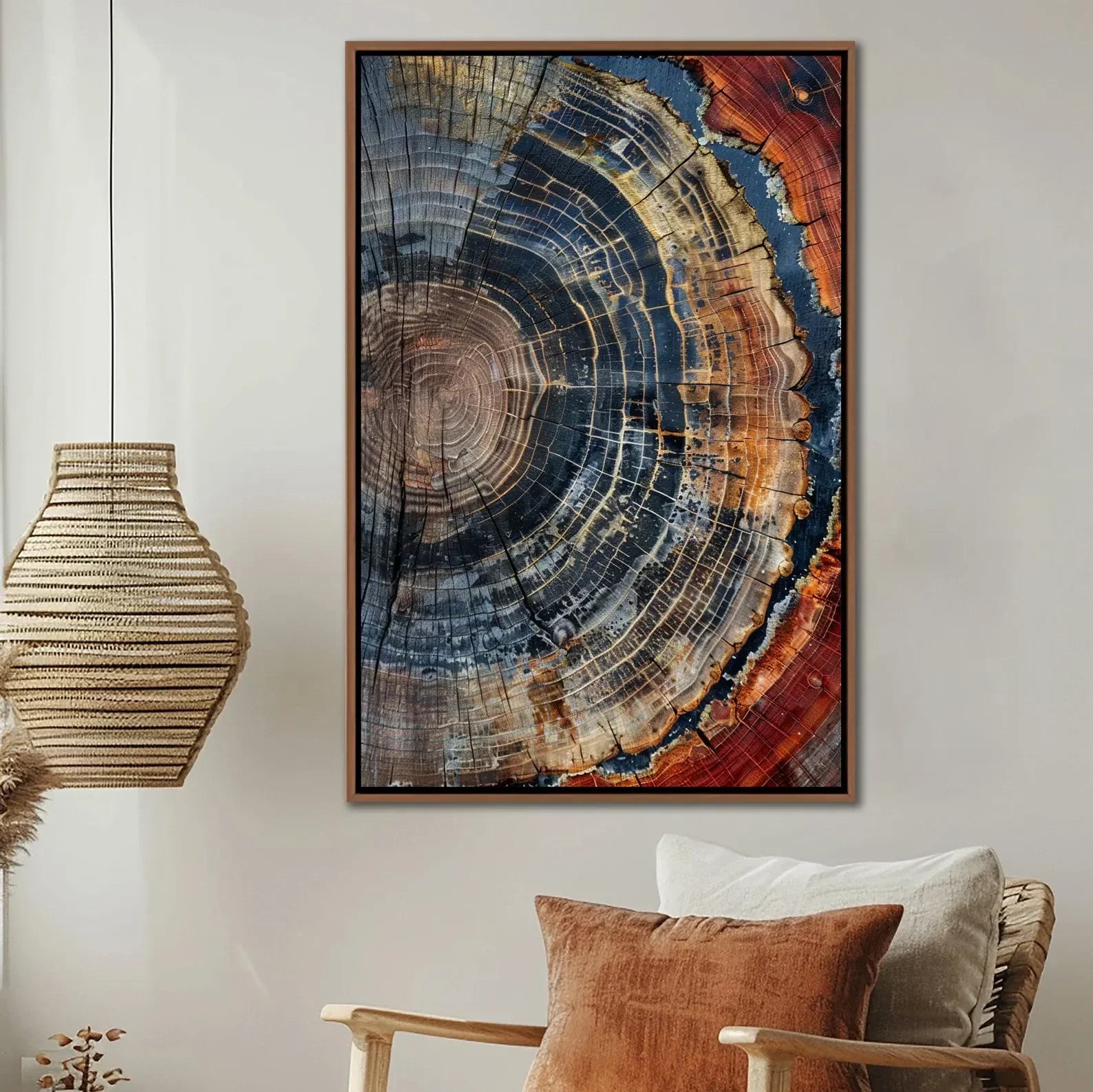 Colorful Tree Ring Canvas Wall Art – Minimalist Abstract Ring Design (Unframed High‑Quality Cotton Canvas)