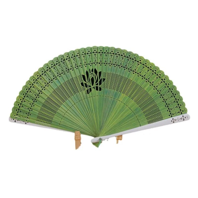 New Chinese Super Fairy Lotus Small Fan Hanfu Qipao Women's Hollow Fan Wedding Photography Props Folding Fan