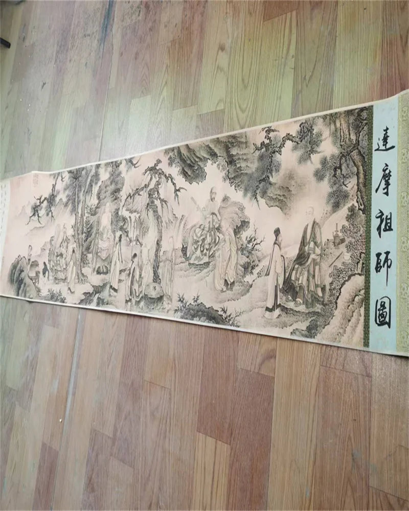 Bodhidharma “Patriarchs Map” Long Scroll – Chinese Calligraphy on Paper