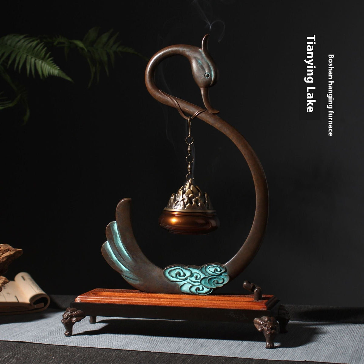 Whispering Petal: Hand-Painted Lotus Incense Burner
