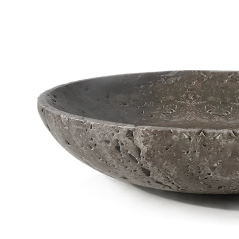 Wabi-sabi-inspired Vintage Gray Travertine Tray With A Sophisticated Vibe