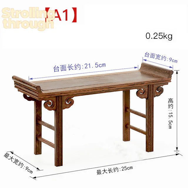 Inexpensive Chinese Redwood Low Tea Table, Display Stand, Altar