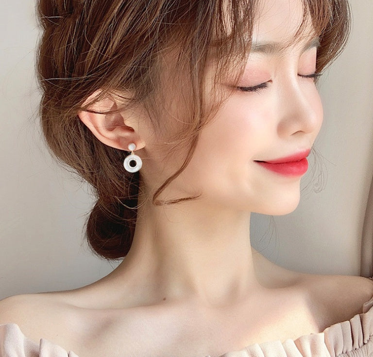 Korean Exquisite Sterling Silver Opal Shell Earrings
