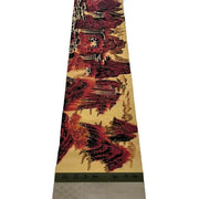 Chinese Red Mountains Long Scroll – Li Keran–Inspired Landscape on Old Scroll Paper