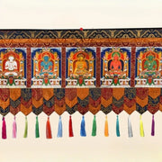 Tibetan-Style Five-Dragon Buddha Curtain – Handmade Temple Door Fabric