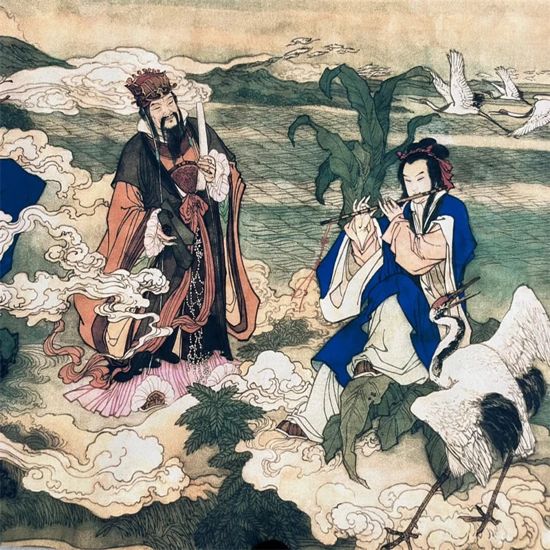 Zhang Daqian “Eight Immortals Crossing the Sea” Long Scroll – Watercolor Painting (220×30cm)