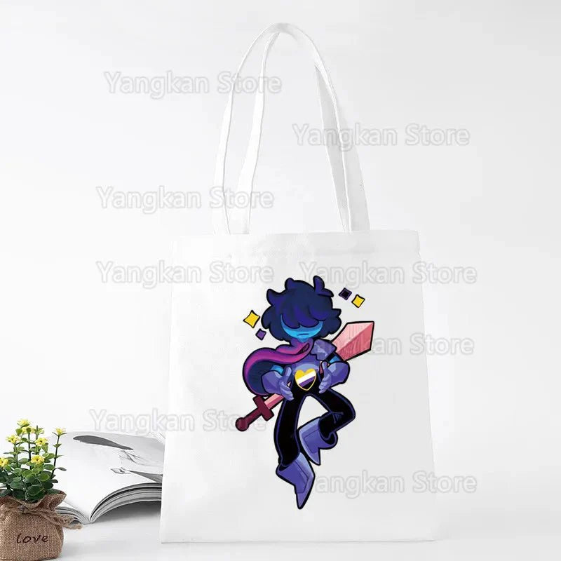 Deltarune Eco Canvas Cotton Shopper Bolsas De Tela Bag