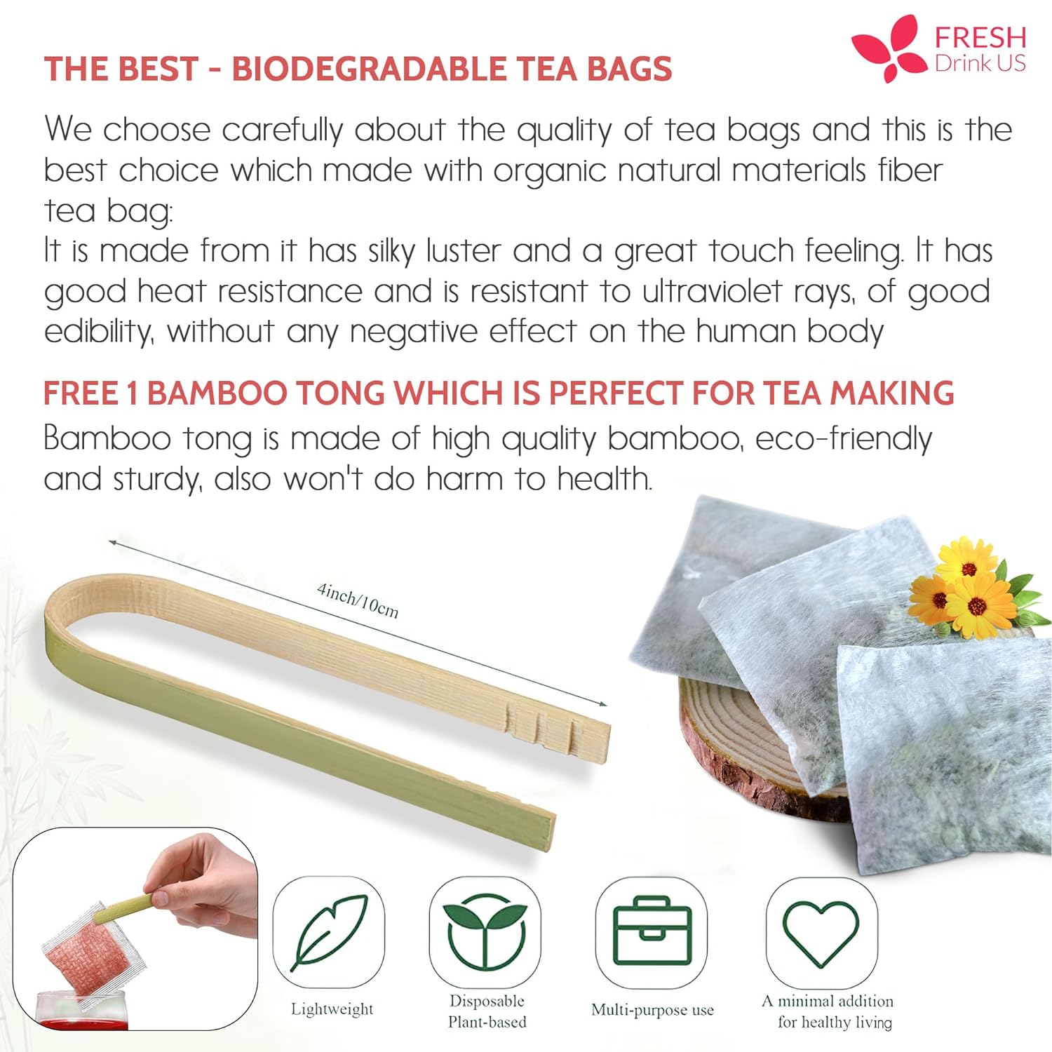 Cooling Heart & Mood Soother Duo, Hibiscus Flower & Spearmint Leaf Herbal Tea Bags, 100% Natural & Pure Flowers and Leaves, No Sugar, No Caffeine, No Gluten, Vegan – Herbal Beverage