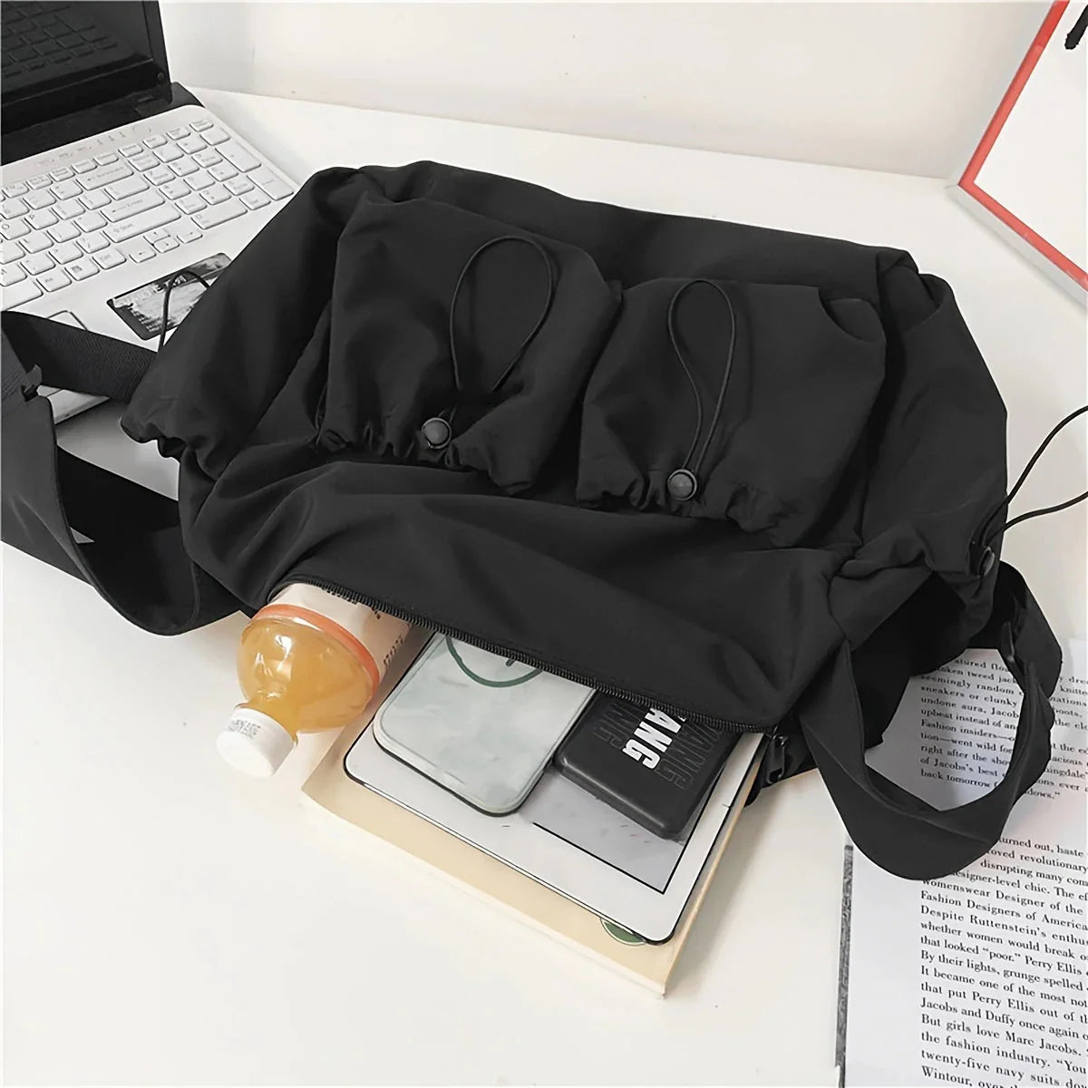Drawstring crossbody bag