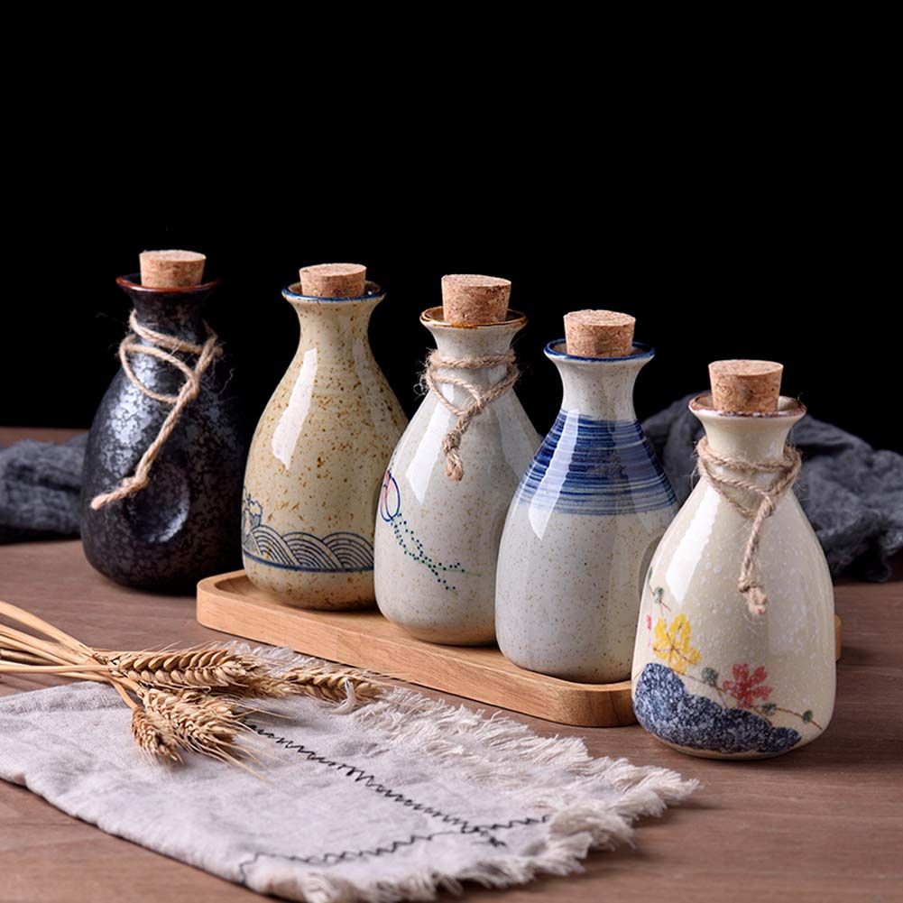 Authentic Japanese Ceramic Sake Pot - Beautiful Porcelain Wine Jug for Traditional Serving