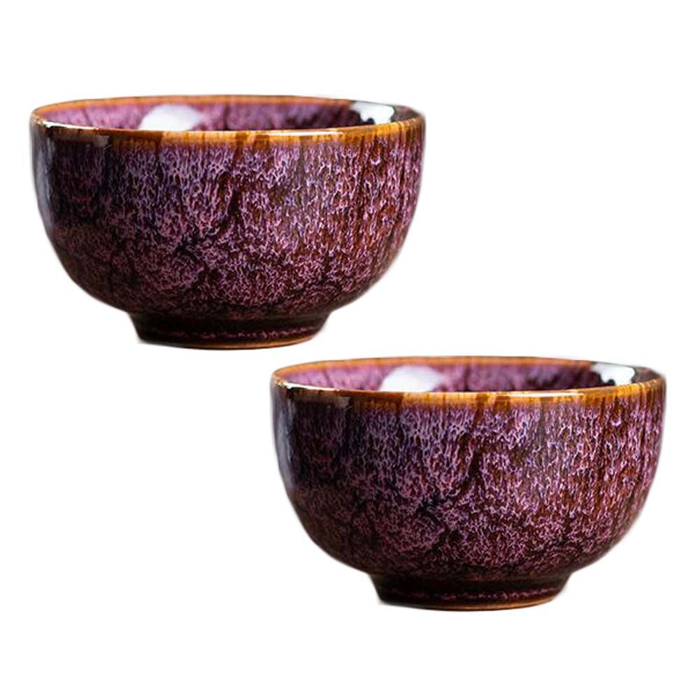Handcrafted Purple Ceramic Kungfu Teacup Set – 2.3 oz Tea & Sake Cups (Set of 2)