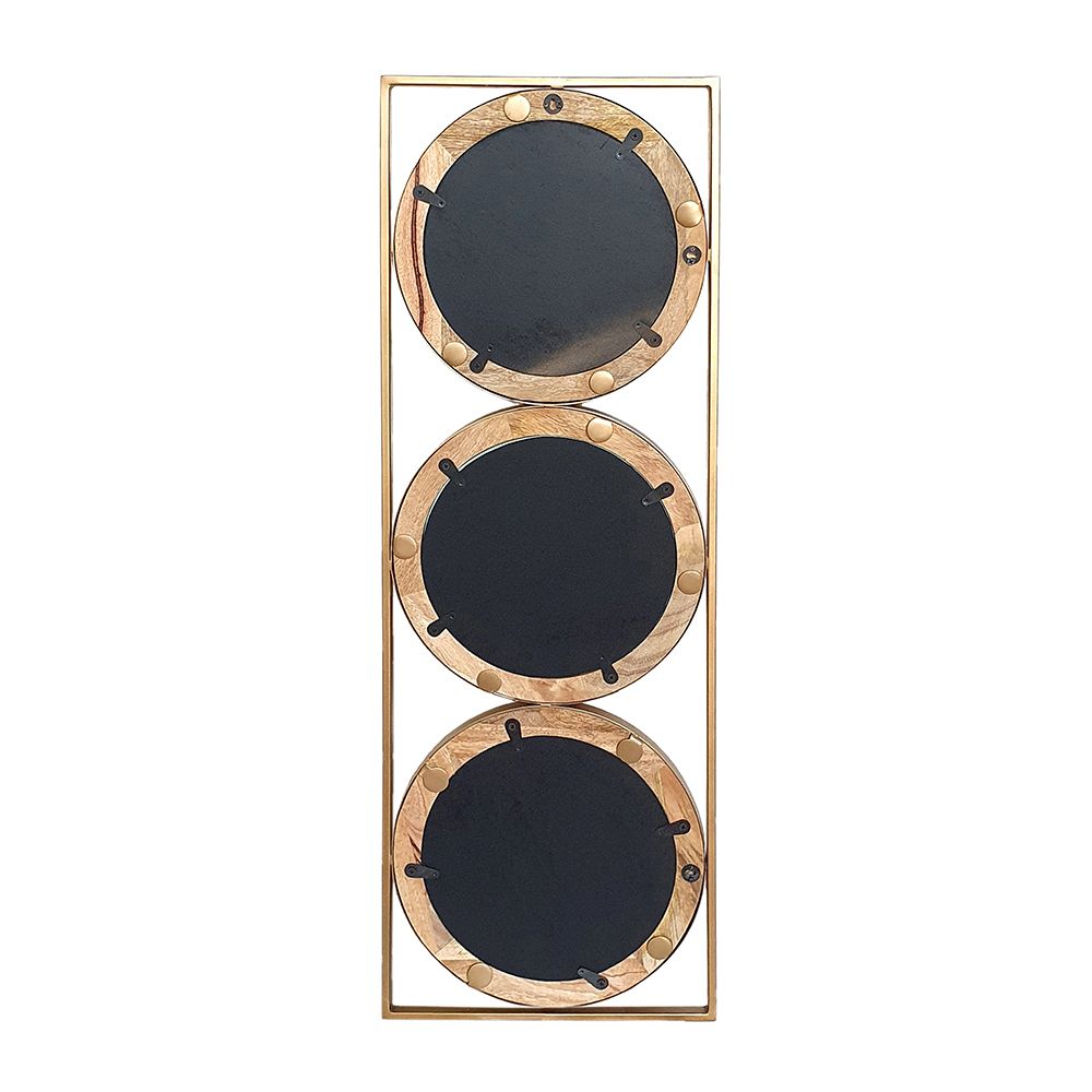 Adelaide 3 Piece Wall Mirror in Gold Rectangular Frame, 40"x14"