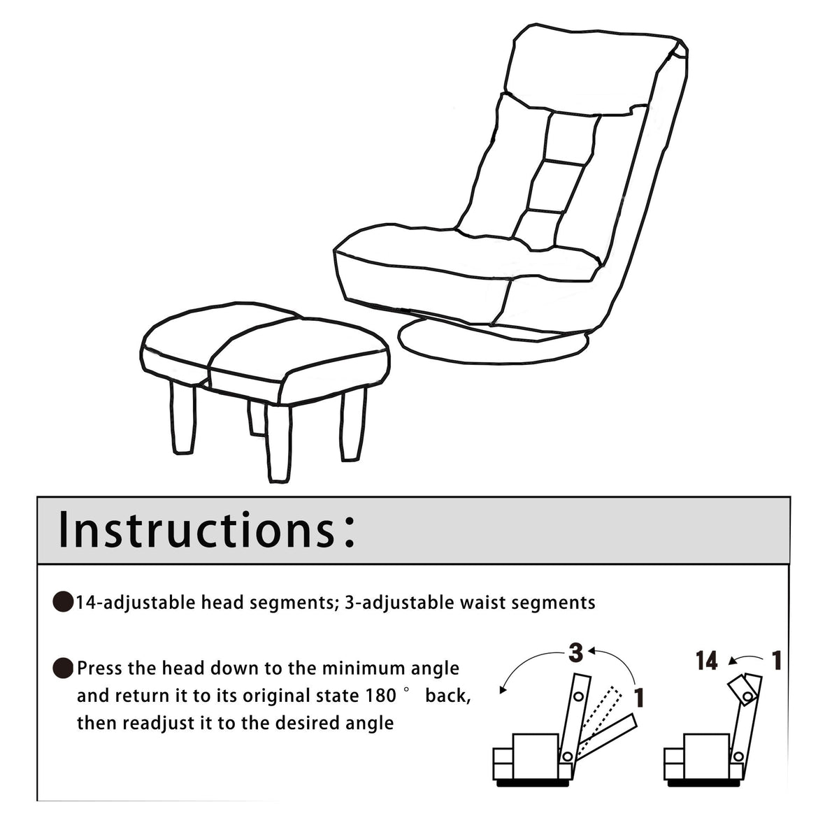 Adjustable Lazy Reclining Tatami Chair for Comfort and Style