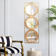 Adelaide 3 Piece Wall Mirror in Gold Rectangular Frame, 40"x14"