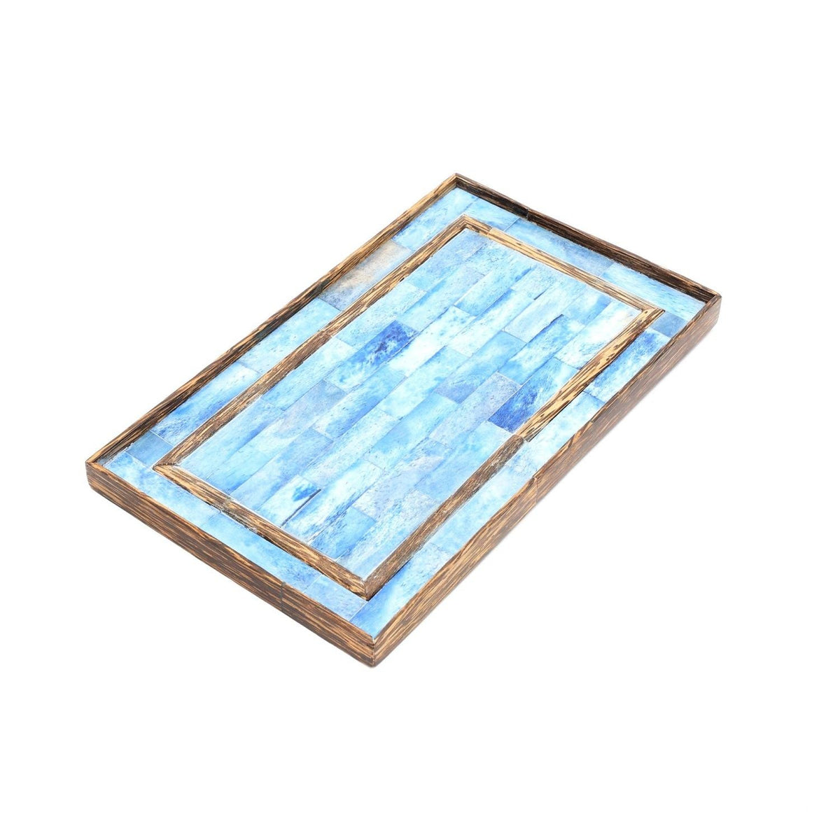 Ribaldi Handmade Bone Inlaid Wooden Tray/Décor & Serving Tray - 12X7.25X0.8"