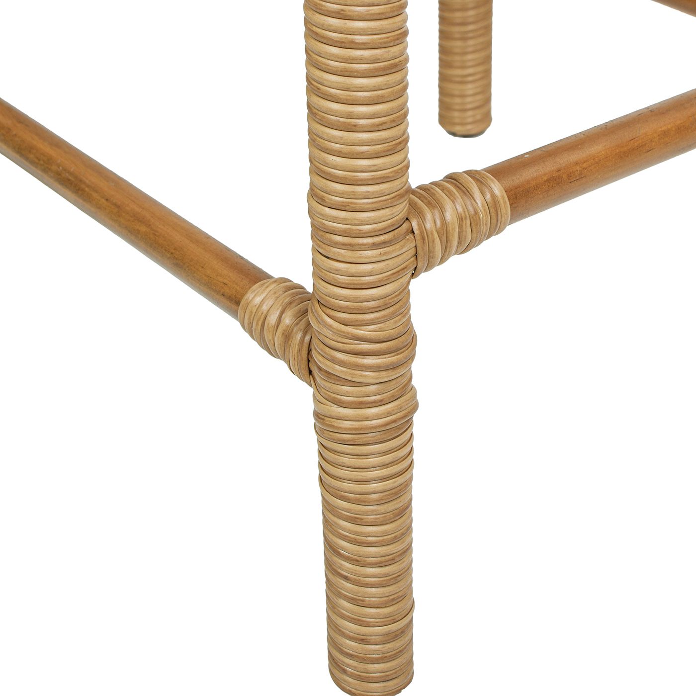 Lucia 25.5" Backless Upholstered Counter Stool with Resin Rattan Frame, Ivory White Boucle