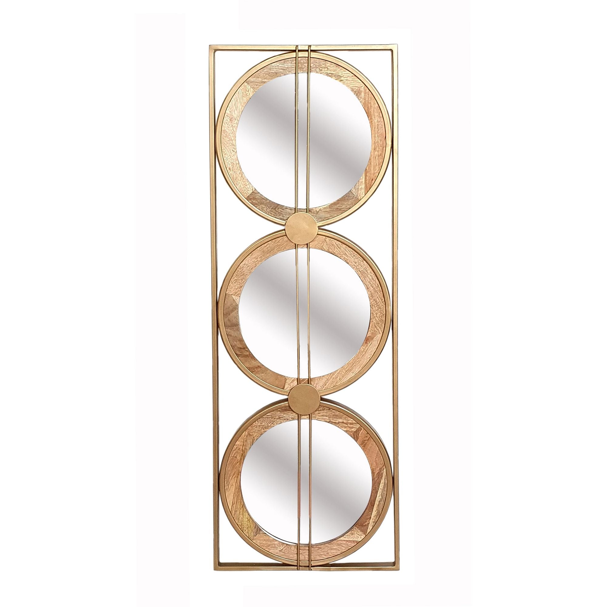 Adelaide 3 Piece Wall Mirror in Gold Rectangular Frame, 40"x14"
