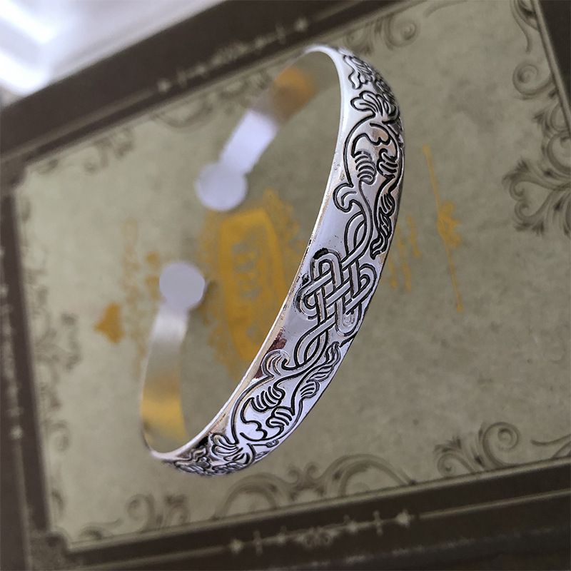 Handcrafted Tibetan Miao Silver Artisan Bracelet for Boho Fashion