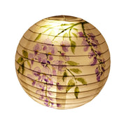 16-Inch Wisteria Inspired Hanging Paper Lantern - Beautiful Chinese & Japanese Decorative Accent