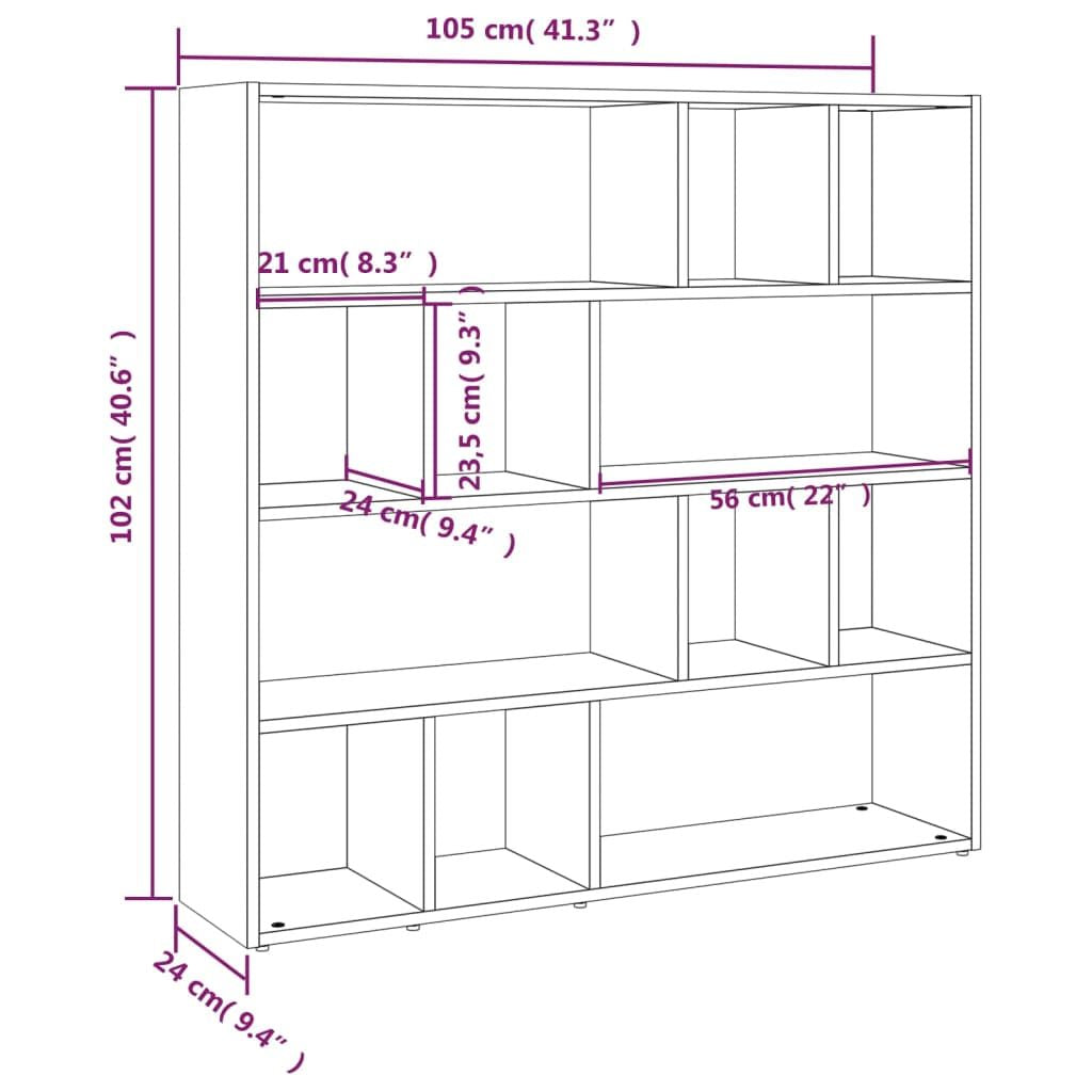 Book Cabinet/Room Divider Black 41.3"x9.4"x40.2"