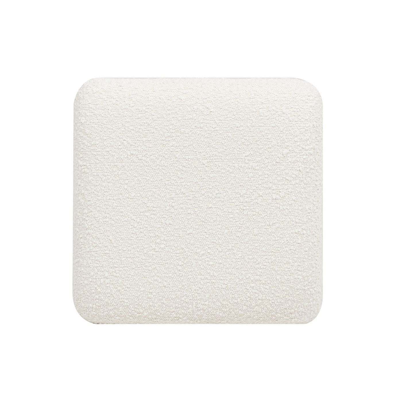 Lucia 25.5" Backless Upholstered Counter Stool with Resin Rattan Frame, Ivory White Boucle