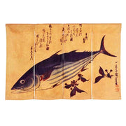 Vibrant Tuna-Themed Half Curtain - Japanese Style Kitchen Partition, 33x22 Inch Decoration
