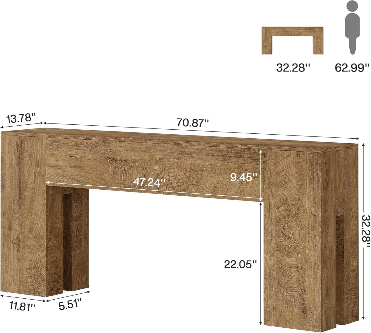 Modern Rectangle Sofa Console Table