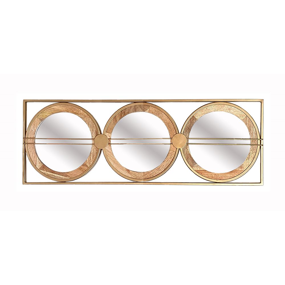 Adelaide 3 Piece Wall Mirror in Gold Rectangular Frame, 40"x14"