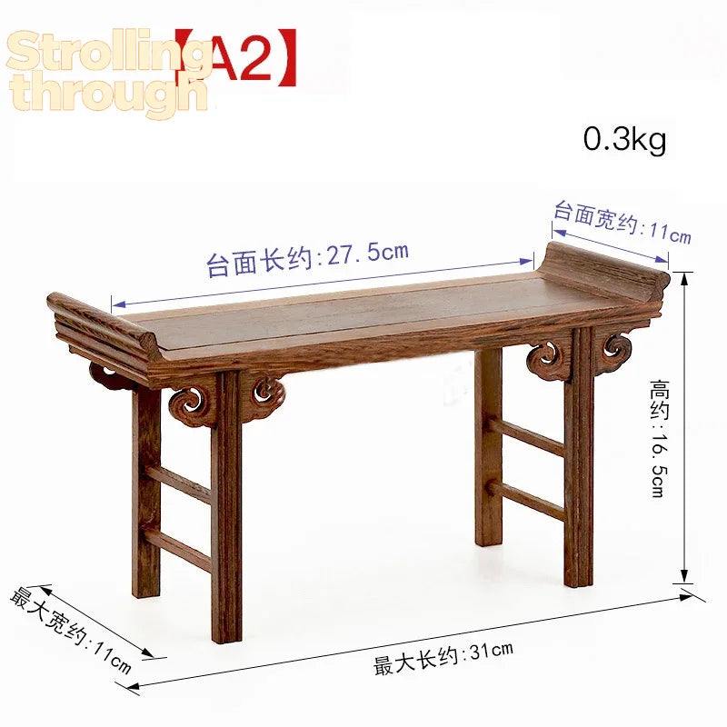 Inexpensive Chinese Redwood Low Tea Table, Display Stand, Altar