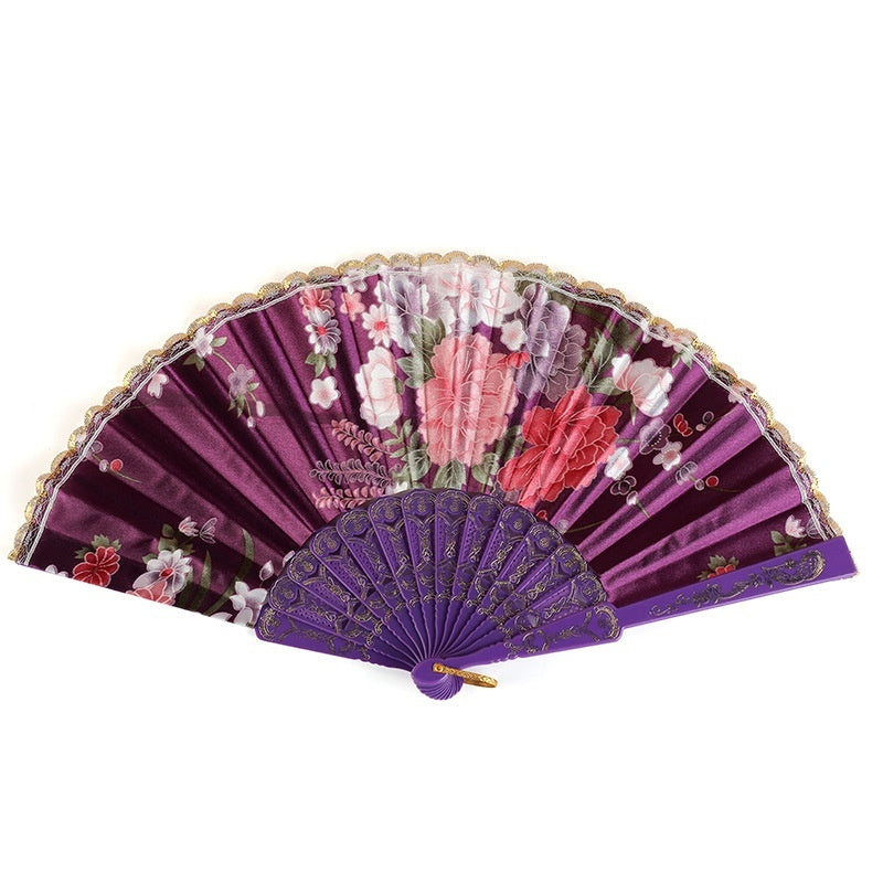 Handmade Silk Chinese Dance Fan with Tassel