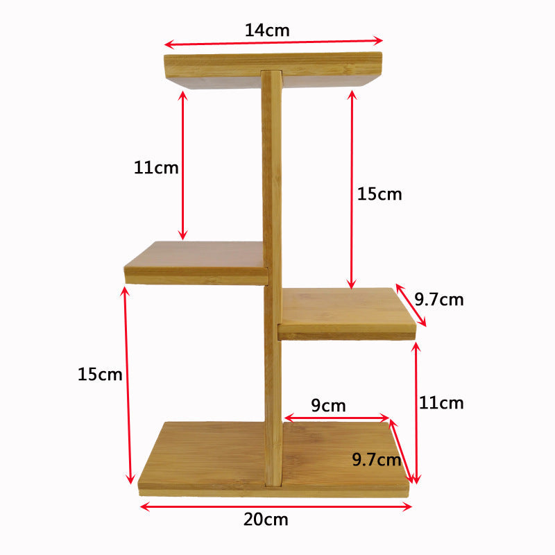 Small Multi-Tier Wood Plant Stand for Balcony Office