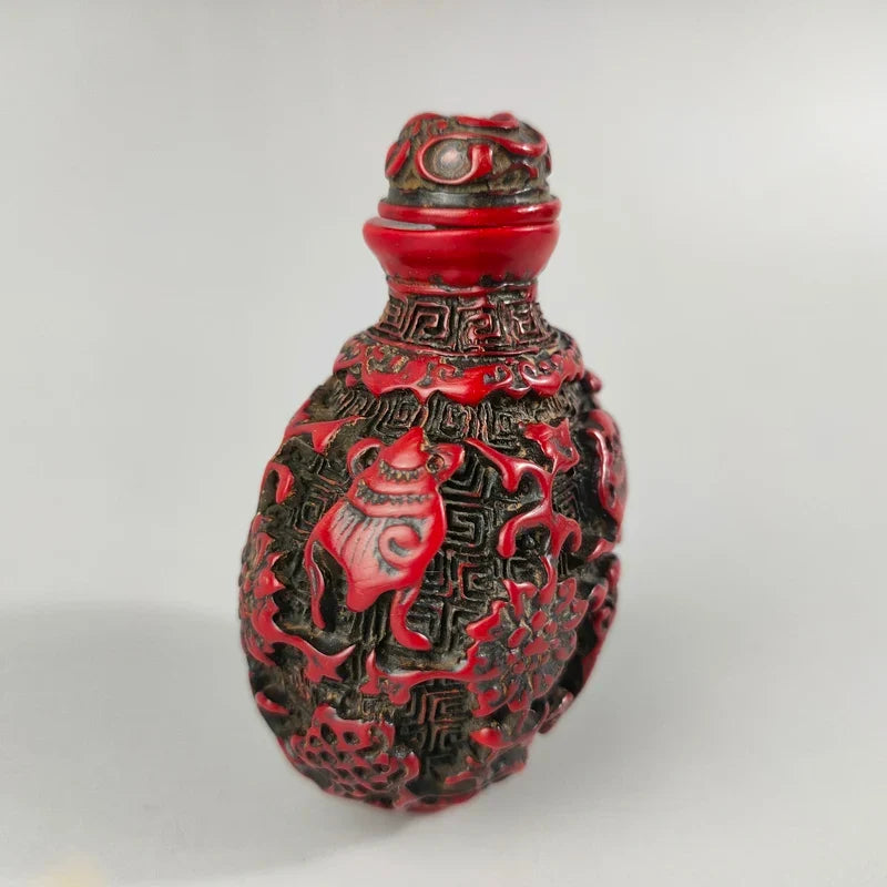 Red Resin Fish Snuff Bottle – Auspicious Asian Home Decor