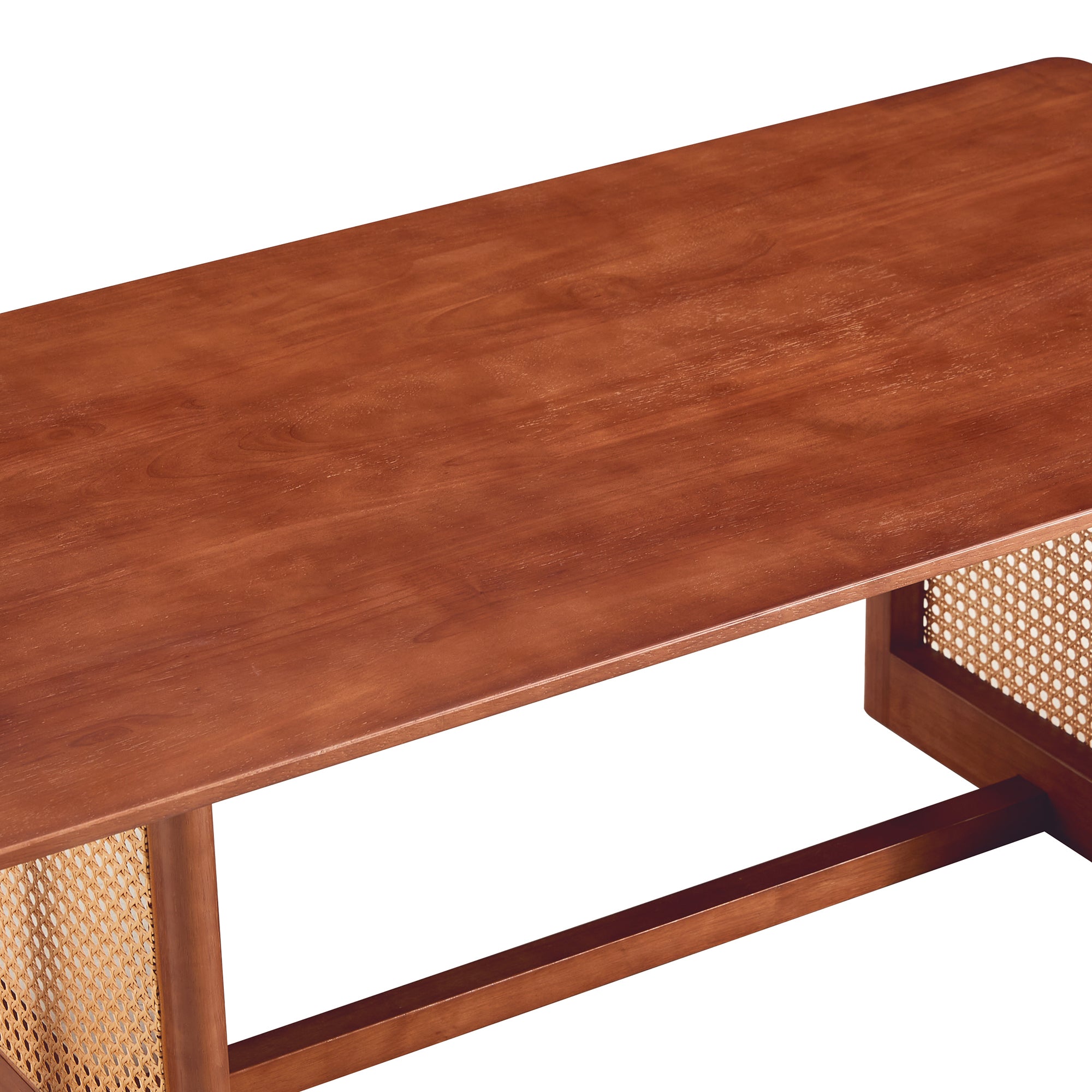 Chinese Style Imitation Rattan Tea Table Walnut Color
