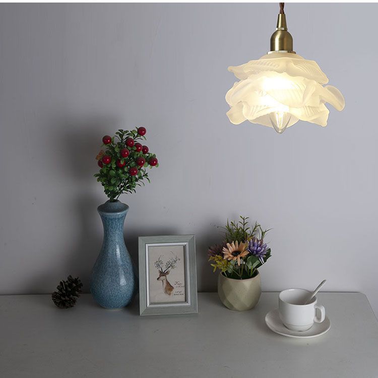 Japanese Flower Glass Small Chandelier