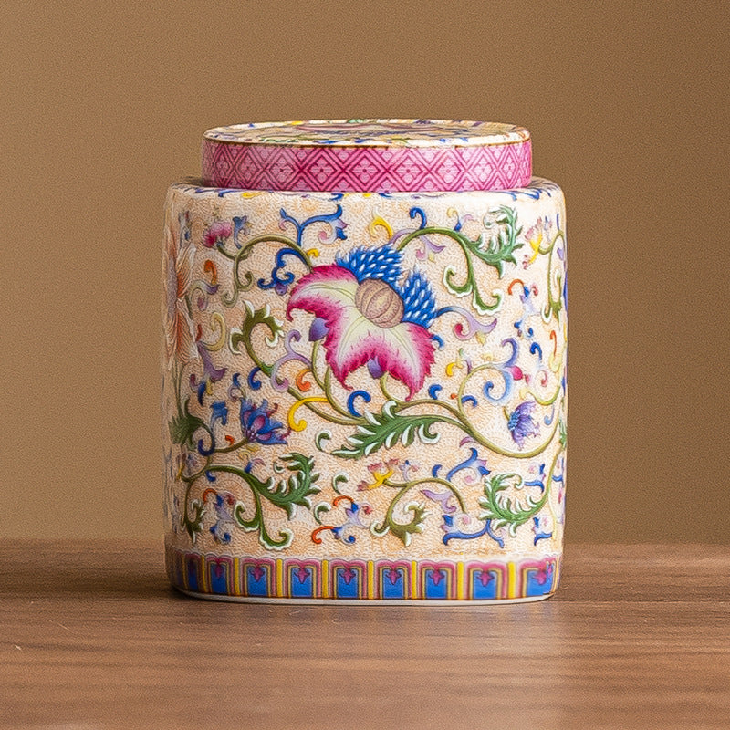 Enamel Color Tea Storage Can
