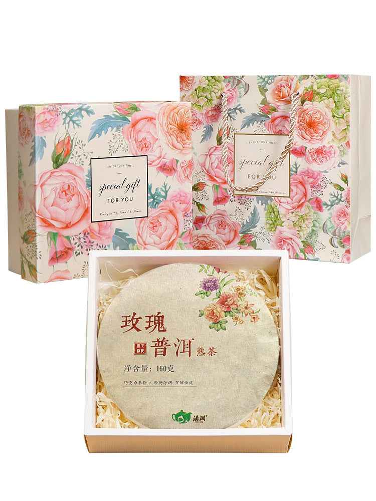 Yunnan Pu’er Double Rose Brick Tea – Compressed Tea & Gift Box Set