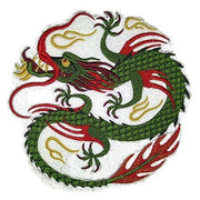 Custom Green Chinese Dragon Embroidered Iron on/Sew patch [6" * 6"]