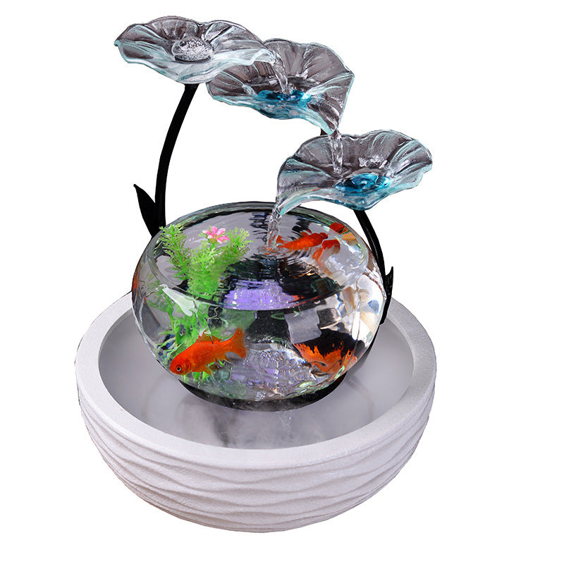 Desktop Water Fish Tank & Bonsai Ornament – Asian Home Decor