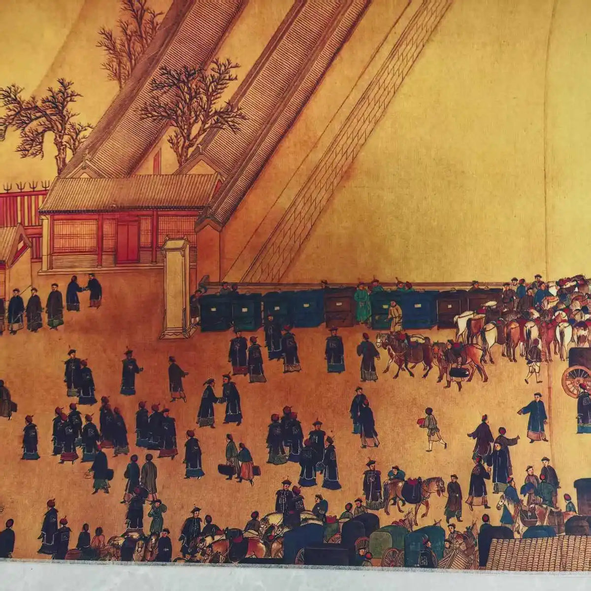 Xu Yang–Style “Five Star Continuous Bead” Chinese Long Scroll Painting