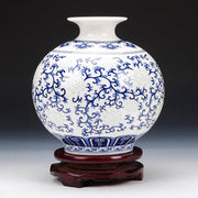 Chinese Porcelain Vase with Blue and White Flowers or Branches
