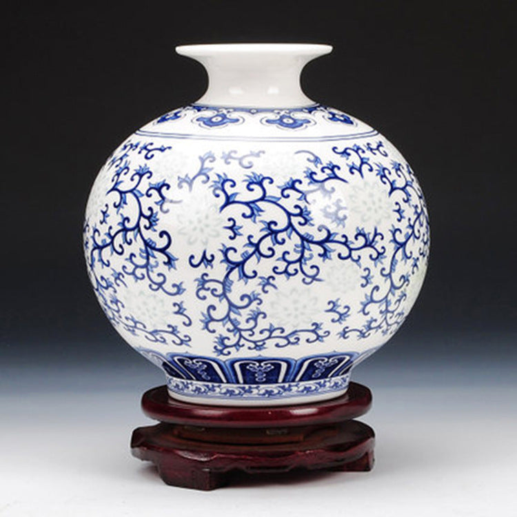 Chinese Porcelain Vase with Blue and White Flowers or Branches
