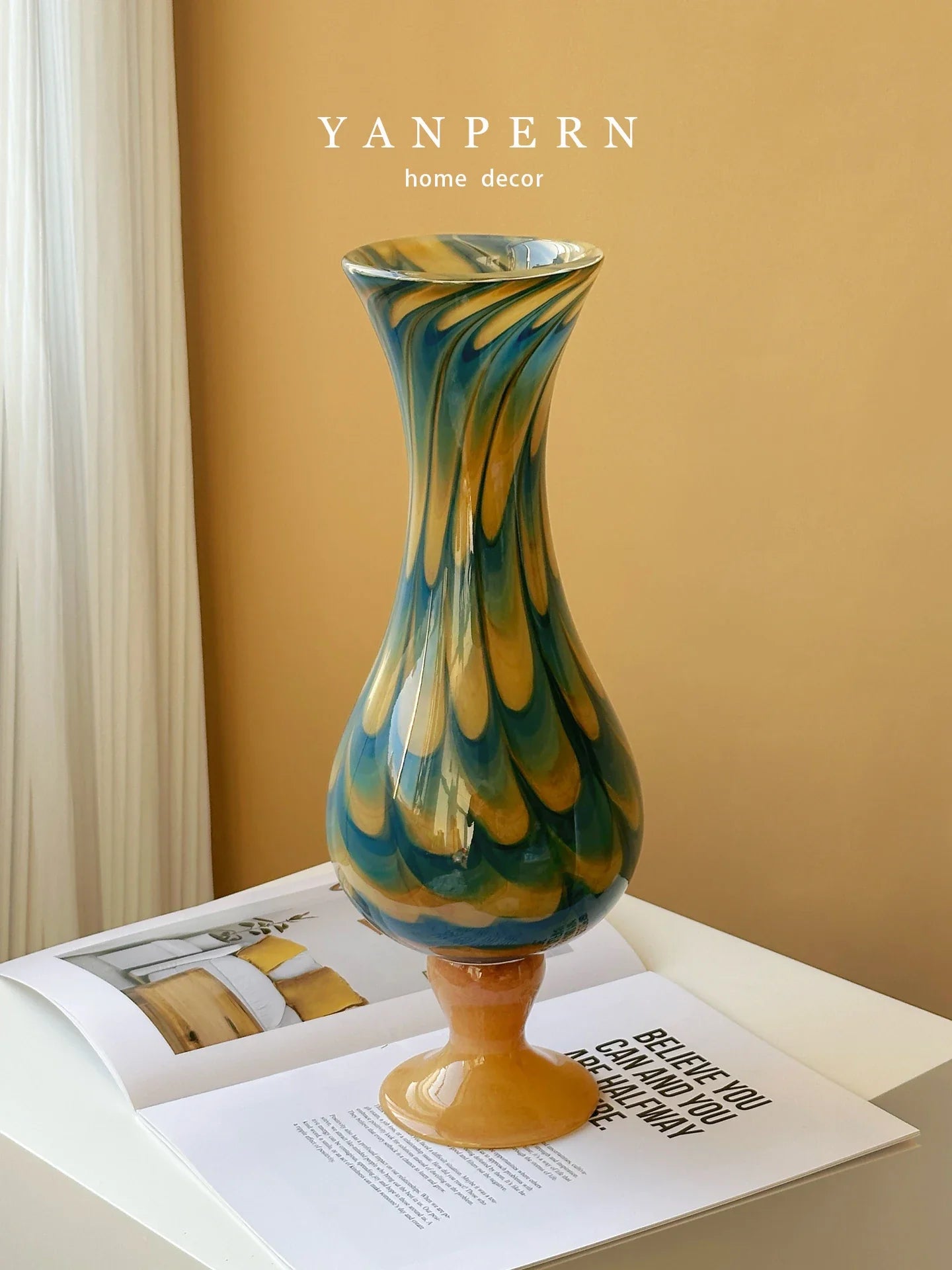 Luxury New Chinese Style Retro Glass Vase