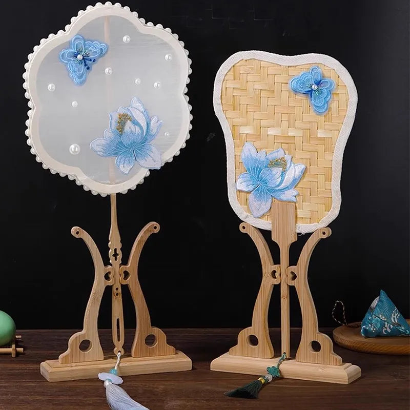 Solid Wood Fan Display Stand for Silk Folding & Round Fans