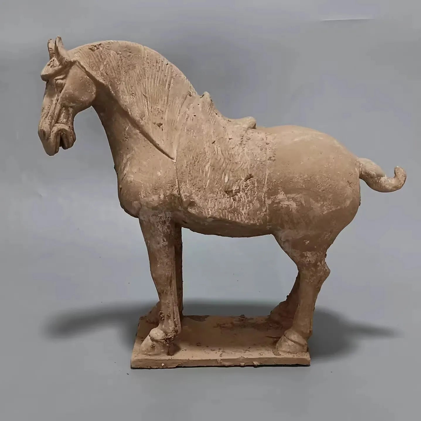 Likely Antique Tang Dynasty Pottery Horse – Warrior on Horseback