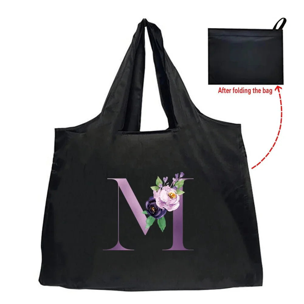 Eco-Friendly Shopping Bag - Purple Letter Series